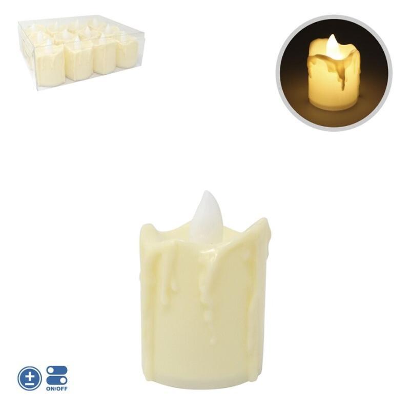VELA LED COLOR CREMA CON PILA INCLUIDA