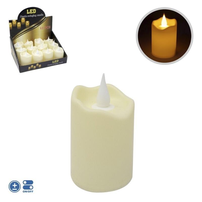 VELA LED COLOR CREMA CON PILA INCLUIDA