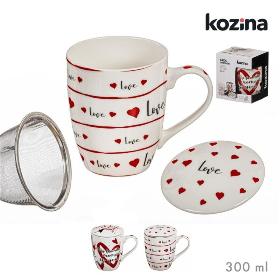 TAZA INFUSION C/FILTRO 300 ML LOVE MOMENT SURT