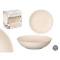 PLATO HONDO 20.5 CM GRABADO BEIGE