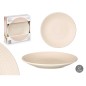 PLATO LLANO 27 CM GRABADO BEIGE