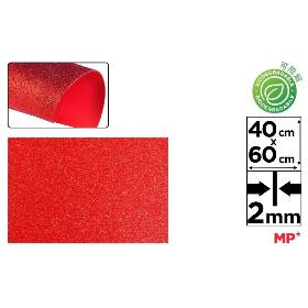 GOMA EVA PURPURINA BIODEGRADABLE 40X60 ROJO