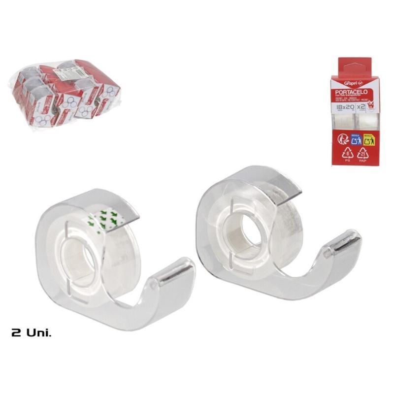 SET 2 PORTACELO C/CELO TRANS 18 MM X 20M