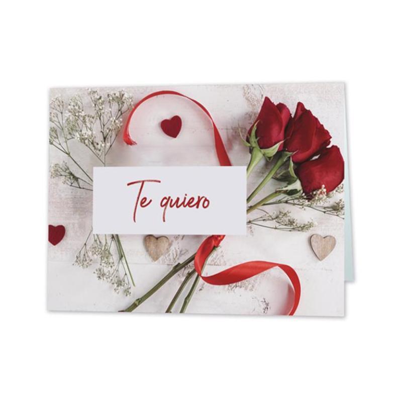 MINI CARD ROSAS TE QUIERO