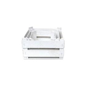 SET 3 CAJONES MADERA BL 19*19*10 CM