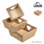 SET 3 CAJAS FRUTERAS MADERA CUADRADAS LINE