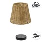 LAMPARA DE MESA RATTAN Y BASE METAL 37 CM