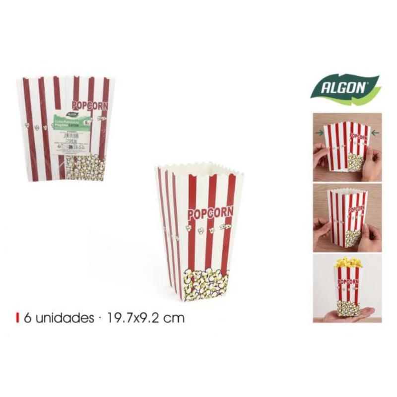 SET 6 CUBO PALOMITA CARTON 19.7X9.2 ALGON