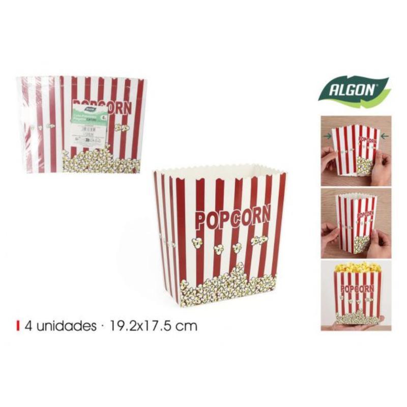 SET 4 CUBO PALOMITA CARTON 19.2X17.5 ALGON