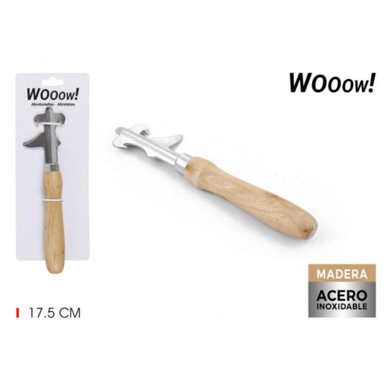 ABREBOTELLAS-ABRELATAS M/MADERA WOOOW