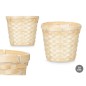 CUBRE MACETAS REDONDO BAMBU TRENZADO 19X19X16.6 CM