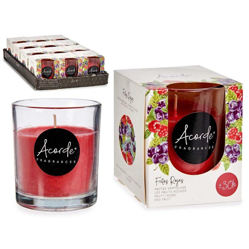 VELA VASO 30 HORAS FRUTOS ROJOS