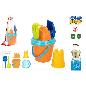 SET PLAYA CUBO 18 CM + CEDAZO + PALAS+MOLDES