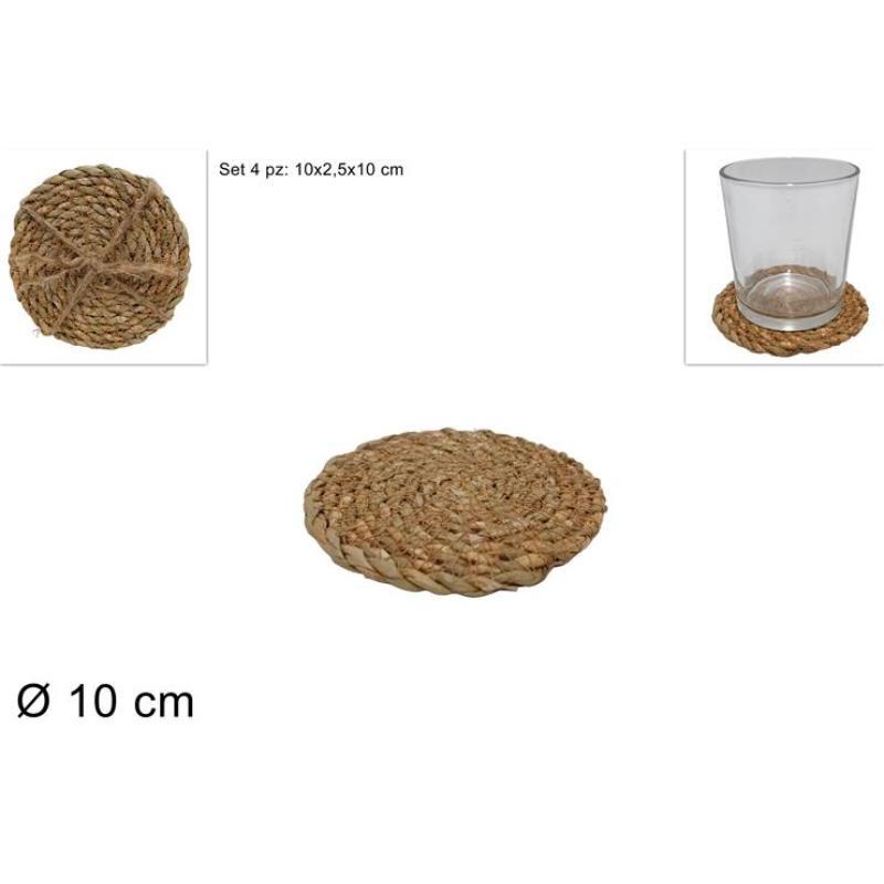 POSAVASOS MIMBRE 10 CM SET 4 PZS