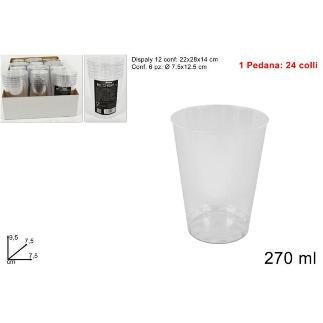 VASO PLASTICO 6 UDS TRANSPARENTE 270 CC