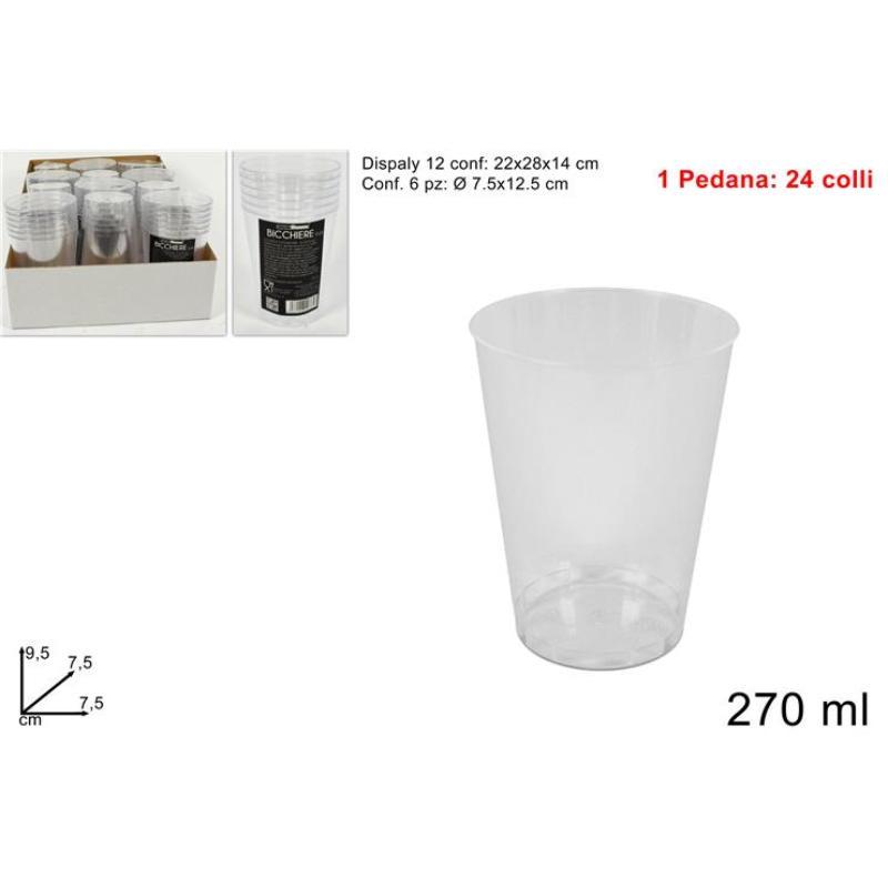 VASO PLASTICO 6 UDS TRANSPARENTE 270 CC