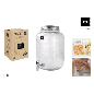 TARRO DISPENSADOR C/GRIFO 4L VIDRIO MEDITERRANEA