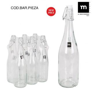 BOTELLA VIDRIO 75 CL C/TAPON HERMET MECA