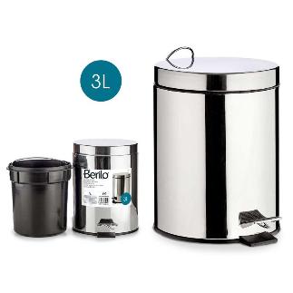 PAPELERA 3L ACERO INOXIDABLE CON PEDAL