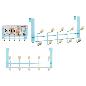 PERCHA METAL 10 GANCHOS MADERA AZUL