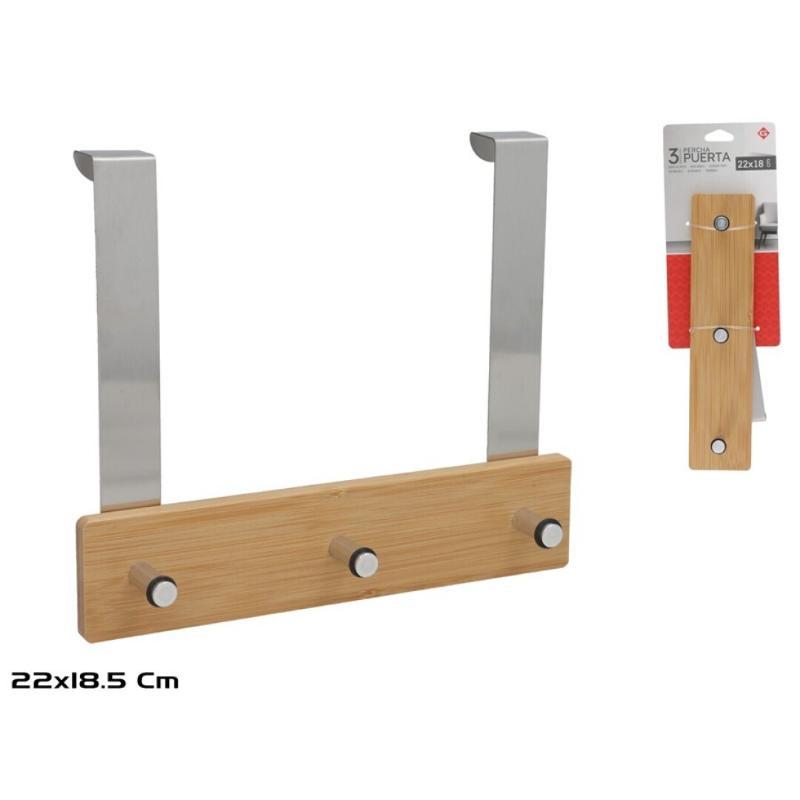 PERCHERO PARED BAMBU 5 GANCHOS 5X40 CM