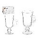 TAZA VIDRIO CAFE LATTE CON PIE Y ASA 250 ML