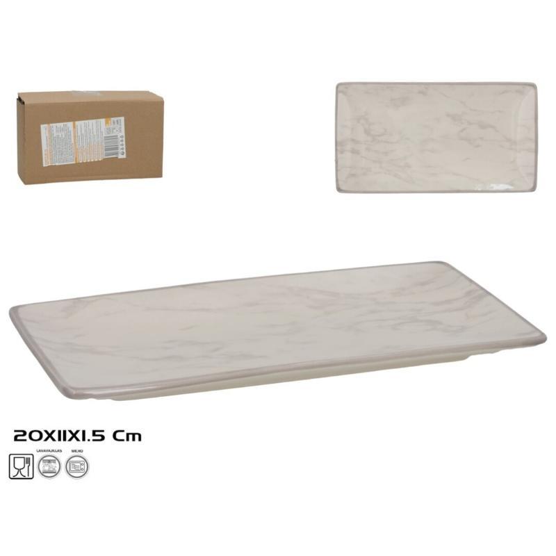 FUENTE REGTANGULAR 20X11X1.5 CM COLOR MARMOL