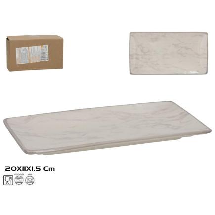 FUENTE REGTANGULAR 20X11X1.5 CM COLOR MARMOL
