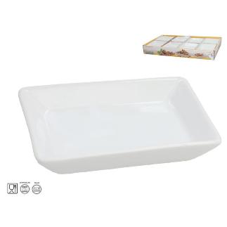 SALSERA APERITIVO GRES LUNA RECT 12.8X10.2X2.5 CM BLANCO