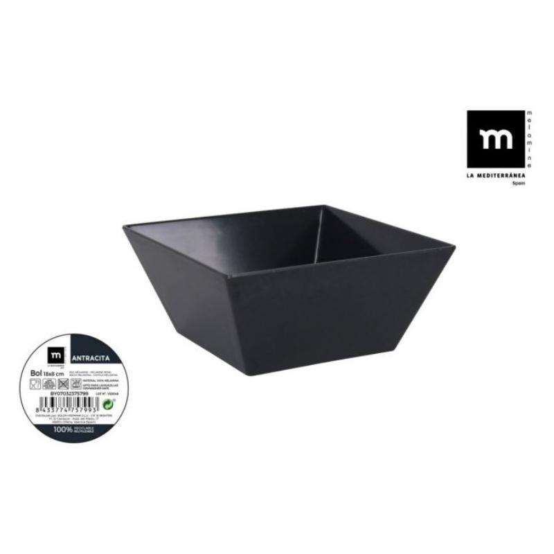 BOL MELAMINA ANTRACITA 18X8 CM MD