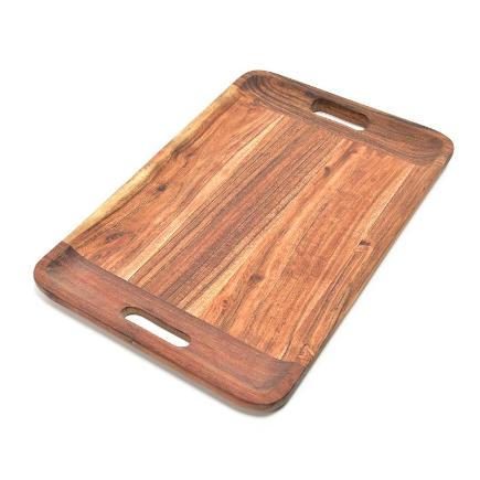 BANDEJA GRANDE DE MADERA NATURAL 46X30X1.5 CM