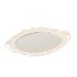 BANDEJA OVAL C/ESPEJO MARCO BLANCO 37X23 CM