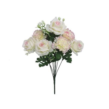 RAMO ROSAS-CLAVELES X9- 43 CM ROSA