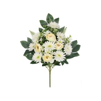 CONJUNTO GERBERA-RANUN X12-56 CM BLANCO