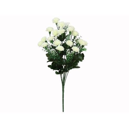 RAMO MINI CLAVELITOS X10-50 CM BLANCO