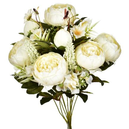 RAMO ROSA INGLESA 50 CM CREMA