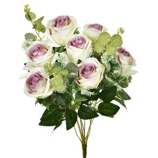 RAMO DE ROSAS 47 CM CREMA MALVA