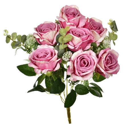 RAMO DE ROSAS 47 CM FUCSIA