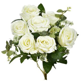 RAMO DE ROSAS 47 CM CREMA