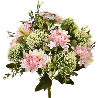 RAMO DE MUM Y ALIUM 35 CM ROSA