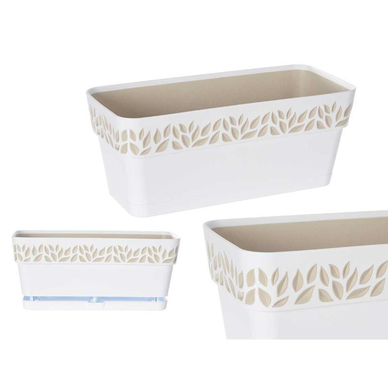 JARDINERA PLASTICO 30 CM CLOE BLANCA