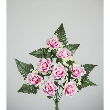 RAMO ROSA FRONTAL X8 45 CM ROSA
