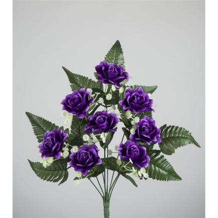 RAMO ROSA FRONTAL X8 45 CM MALVA