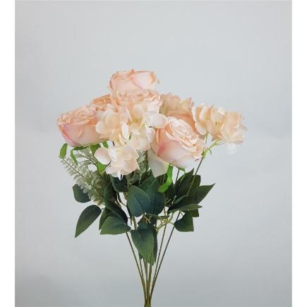RAMO ROSA/HORTENSIA X9 50X35 CM SALMON