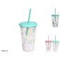 VASO BOLITAS C/CAÑITA 500 ML 2STD