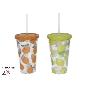 VASO CON CAÑITA FRUITS 450 ML SRT 2