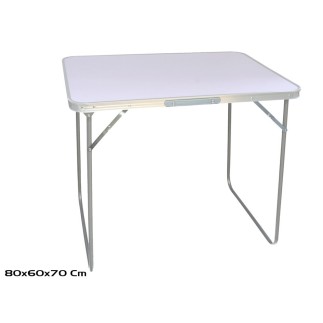 MESA CAMPING BLANCA PLEGABLE BORDE ALU +