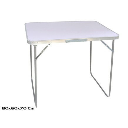 MESA CAMPING BLANCA PLEGABLE BORDE ALU +
