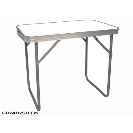 MESA CAMPING BLANCA PLEGABLE C/ASA BORDE