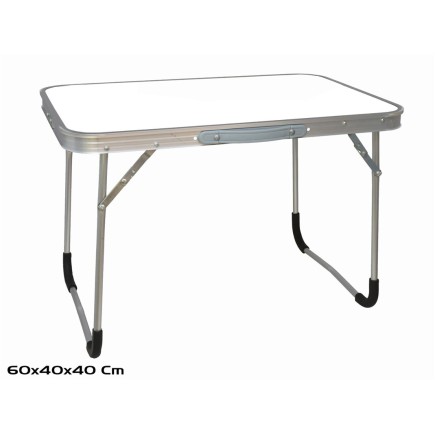 MESA CAMPING BLANCA PLEGABLE BORDE ALU+